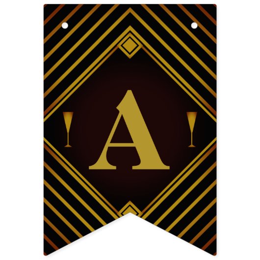 Baby shower Gatsby Gold 2020 Vlaggetjes (Tweede vlag)