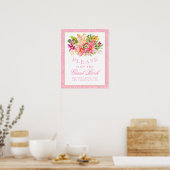 Baby shower gebarentaal Boek Flowers Bouquet Roze Poster (Keuken)
