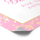 Baby shower gebarentaal Boek Flowers Bouquet Roze Poster (Hoek)
