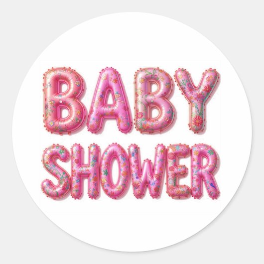 Baby shower geboorte ronde sticker (Voorkant)