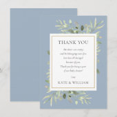 Baby Shower Gedicht Lente Bladeren Groene Tinten Bedankkaart (Voorkant / Achterkant)