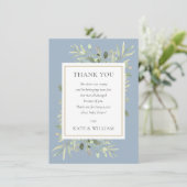 Baby Shower Gedicht Lente Bladeren Groene Tinten Bedankkaart (Staand voorkant)