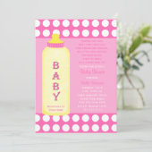 Baby shower Gedicht Uitnodiging Baby Meisje (Staand voorkant)