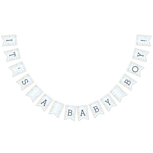 Baby shower Geel/Blauw/Kasteel, Swallowtail Banner (Alle)