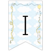 Baby shower Geel/Blauw/Kasteel, Swallowtail Banner (Eerste vlag)