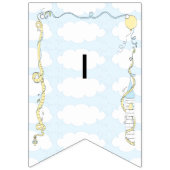 Baby shower Geel/Blauw/Kasteel, Swallowtail Banner (Derde vlag)
