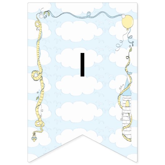 Baby shower Geel/Blauw/Kasteel, Swallowtail Banner (Derde vlag)