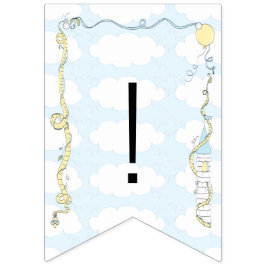 Baby shower Geel/Blauw/Kasteel, Swallowtail Banner
