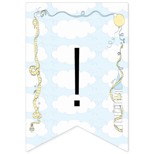 Baby shower Geel/Blauw/Kasteel, Swallowtail Banner (Zestiende vlag)