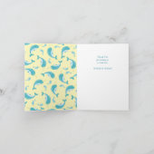 Baby shower Geel geslacht Neutrale walvis Bedankkaart (Binnen)