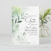 Baby shower- Geel Groen Botanisch Kaart (Staand voorkant)