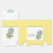 Baby Shower Geel Groen Rammelaar Bedankdoosjes (Ongevouwen)