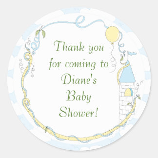 Baby shower Geel/KasteelStickers 1 1/2"of 3" Ronde Sticker