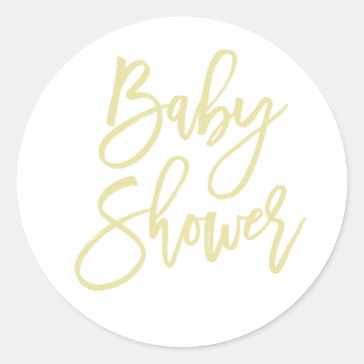 Baby shower Geel/Limoen Lettering Sticker (Voorkant)