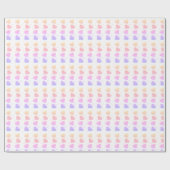 Baby shower geel, roze en Paarse harten Cadeaupapier (Vlak)