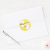 Baby shower Geel Waterverf Aangepast Ronde Sticker (Envelop)