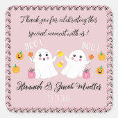 Baby shower Geesten Dank u voor roze Stickers (Voorkant)