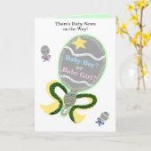 Baby shower Gefeliciteerd Baby Rattles Kaart (Gele Bloem)