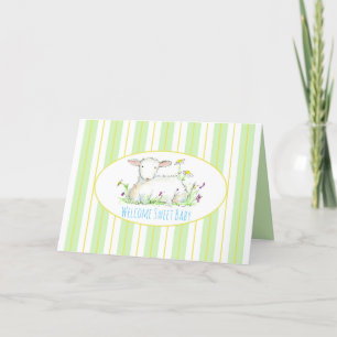 Baby shower Gefeliciteerd Lamb Gender Neutral Bedankkaart