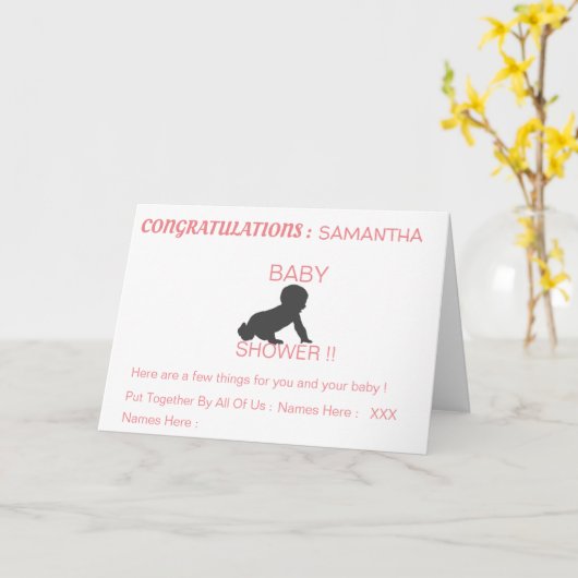 BABY SHOWER GEFELICITEERD MOEDER KAART (Gele Bloem)