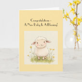 Baby shower, gefeliciteerd, zwangerschap kaart (Gele Bloem)