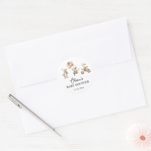 Baby shower Gekke Gans sticker (Envelop)