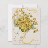  Baby shower, Gele bloemen, weide Kaart (Achterkant)