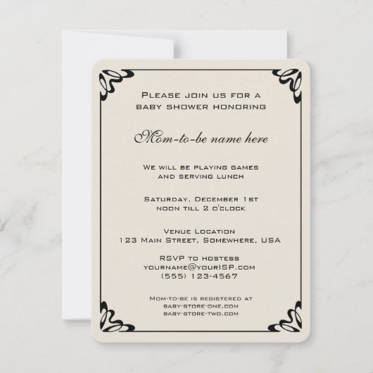  Baby shower, Gele bloemen, weide Kaart (Voorkant)