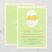 Baby Shower | Gele hak van Baby uit eieren Kaart (Voorkant / Achterkant)