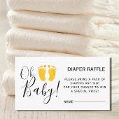 Baby shower gele voetenluier Raffle Informatiekaartje