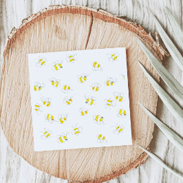 Baby shower gele Waterverf Bumble Bee Pattern Servet