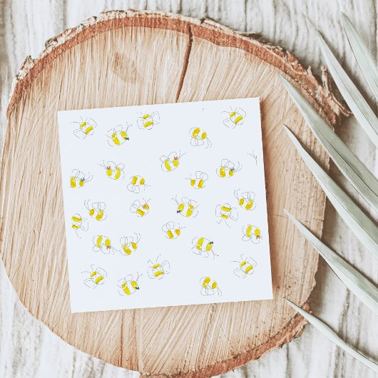 Baby shower gele Waterverf Bumble Bee Pattern Servet