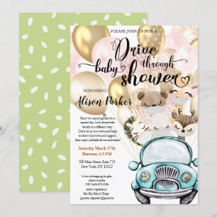 Baby shower   Gemaskerde Safari Friends Kaart