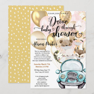 Baby shower   Gemaskerde Safari Friends Kaart