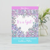 Baby shower Gemstone Girl INVITATIE | Aangepaste t Kaart (Staand voorkant)