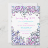 Baby shower Gemstone Girl INVITATIE | Aangepaste t Kaart (Achterkant)