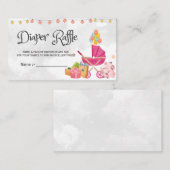 Baby shower Gender Neutral Diaper Raffle tickets Informatiekaartje (Voorkant / Achterkant)