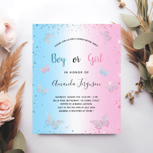 Baby shower-gender onthullen vlinders