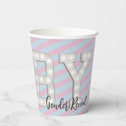 Baby shower Gendereducatie Papieren beker (Achterkant)