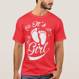 Baby shower Genderfeest Het is een meisje roze T-shirt