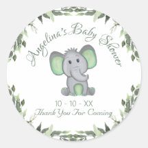 Baby shower Genderneutraal groen ellefant
