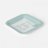 Baby shower genderneutraal mint groen papieren bordje (Gebogen)