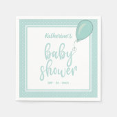Baby shower genderneutraal mint groen servet (Voorkant)