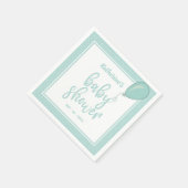 Baby shower genderneutraal mint groen servet (Hoek)