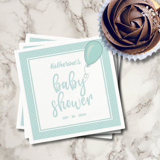 Baby shower genderneutraal mint groen servet