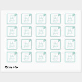 Baby shower genderneutraal mint groen vierkante sticker (Vel)