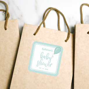 Baby shower genderneutraal mint groen vierkante sticker