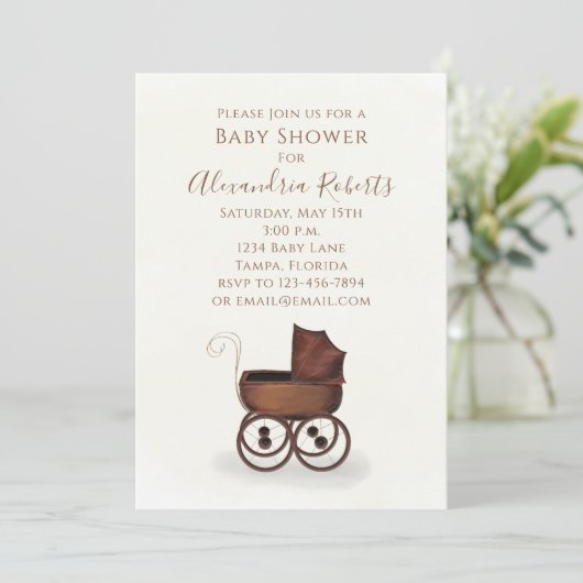 Baby shower Genderneutraal modern vervoer Kaart (Staand voorkant)