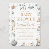 Baby shower Genderneutraal Roze Blauw Uitnodiging (Voorkant / Achterkant)