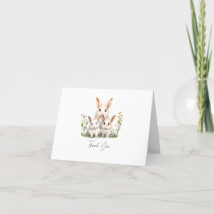 Baby shower Genderneutrale Bunny Bedankkaart